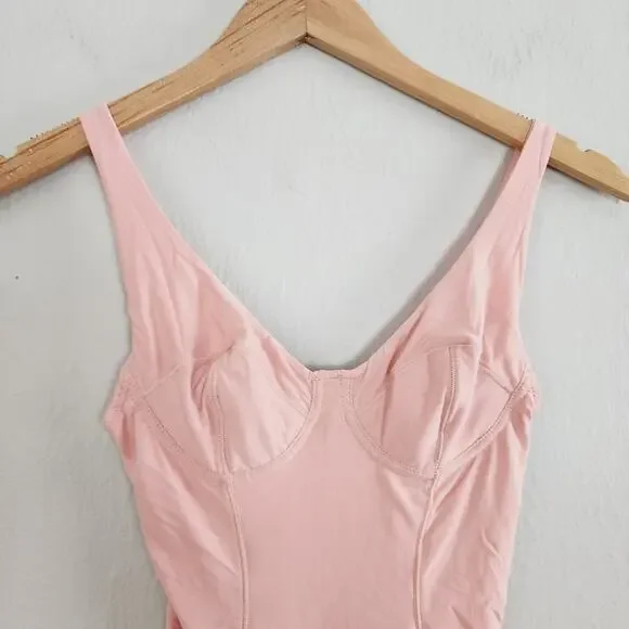 We Are Hah Eyes On Top Lace One-Piece Bodysuit Copper Rose Pink NWT S - Picture 5 of 11